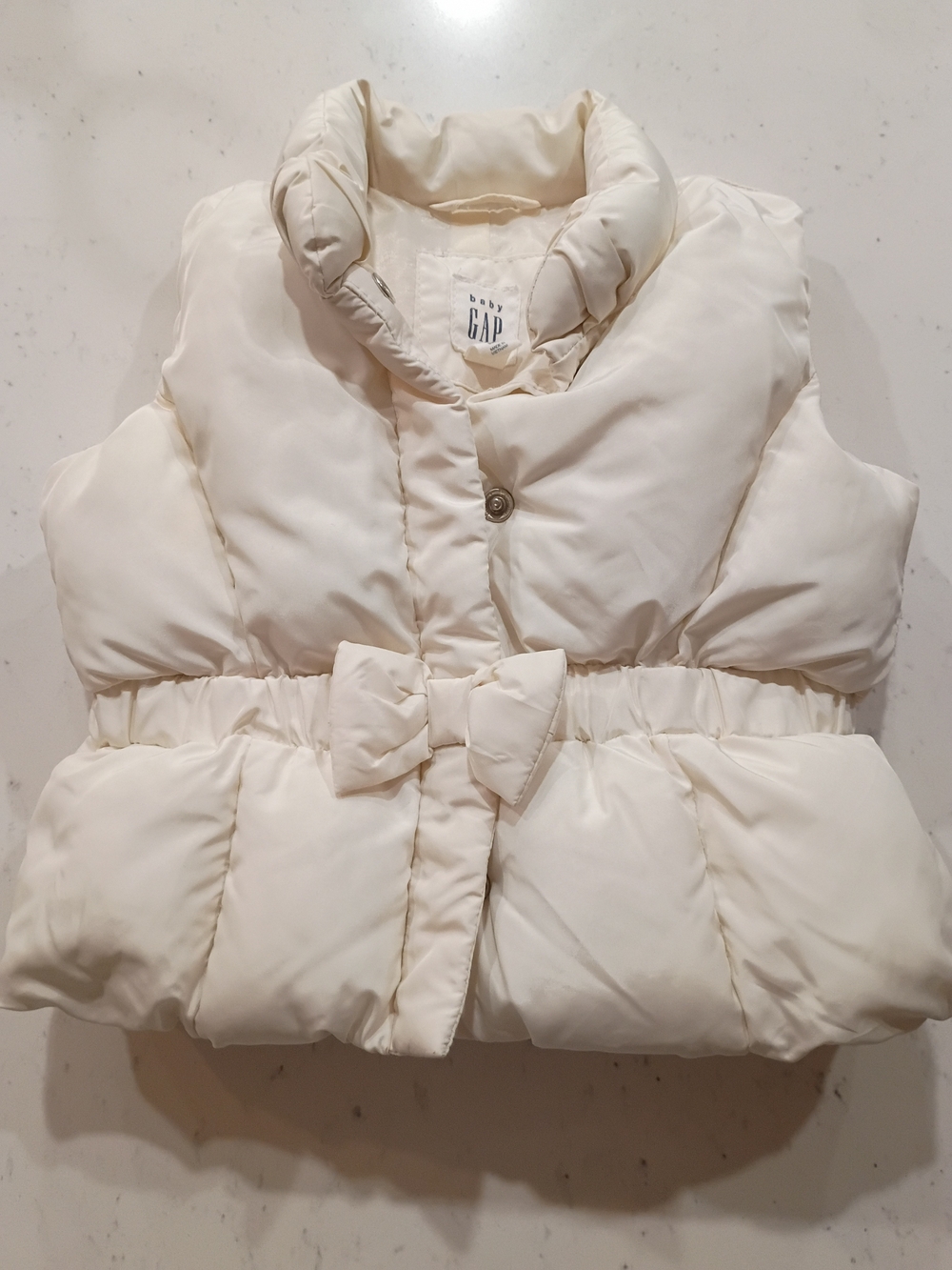 Baby GAP Cream Puffer Vest with Bow
